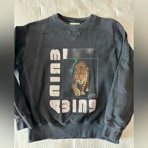 Anine Bing Black Graphic Sweatshirt size Small
